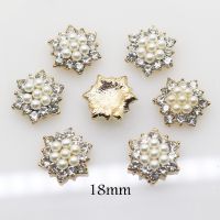 new 10pcs/lot 17mm metal Pearl Rhinestone button Star shape Wedding hair bow garment Flower Center DIY accessories Handcraft Haberdashery