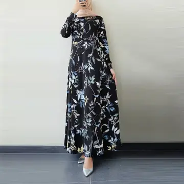 Dress hawaiian theme top for muslimah