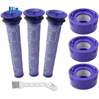 7-Pack Filter Kit for Dyson V6, V8, V7 Vacuum Cleaner, HEPA Column Filter, 3 Pre-Filter, 1 Cleaning Brush, Replacement Part Numbers 965661-01 and 967478-01