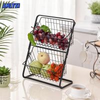 ✱☜ Iron Storage Shelf Rack for Kitchen Seasoning Organizer Fruits Holder Double Layer Assembly Bathroom Cosmetic Storage Basket