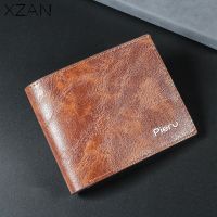 Thin Zipper Wallet Mens Small Wallet Business PU Leather Wallets Band Solid Color Card Coin Purse Credit Bank Holder