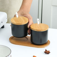 Ceramic seasoning pot set kitchen seasoning bottle seasoning box salt shaker household seasoning box seasoning box