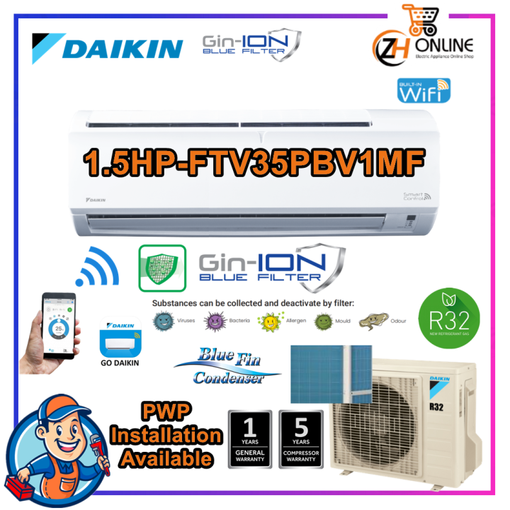 aircond daikin 2hp inverter