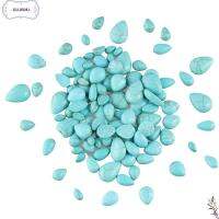 UUJKIMJ 100pcs ทรงหยดน้ำตา หินแตกลาย 100ชิ้นค่ะ Cabochons สีเขียวขุ่นสังเคราะห์ย้อมสี ดีไอวาย วางคริสตัล สร้อยคอสำหรับผู้หญิง