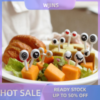 WJINS 10ชิ้น/เซ็ต MINI plugs CUTE Cartoon Eyes Kawaii อาหารกลางวัน Bento BOX อาหารผลไม้ส้อม