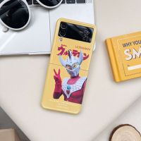 Samsung Z เคสพลิกสวยงาม Flip4 Z Flip3บางเรียบง่ายสีเหลืองสำหรับ Samsung Galaxy Z Flip 4 Z Flip 3เคสโทรศัพท์ป้องกัน