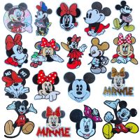 Disney เลื่อมแพทช์เสื้อผ้าผ้าเช็ดตัวเย็บปักถักร้อย Mickey Minnie เมาส์ Appliques การ์ตูนเหล็กแพทช์เสื้อผ้าสำหรับเสื้อ DIY Decor ของขวัญ-EDCNM SHOP