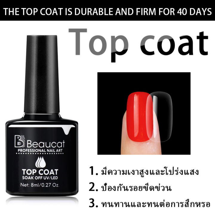 beaucat-40-สีทาเล็บขายดี-เจลทาเล็บ-แล็กเกอร์-8ml-ติดทนนาน-ร้านทำเล็บ-ยาทาเล็บพิเศษ-ต้องใช้เครื่องอบ