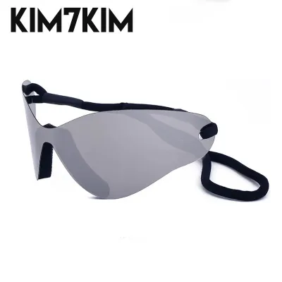 Rimless Punk Sunglasses For Women Men Y2k Sport Sun Glasses Ladies Luxury Brand One Piece Sunglass Oversized Goggle Star Eyewear