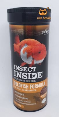 Deep Insect Inside อาหารปลาทอง ทุกสายพันธุ์ สูตรผสมโปรตีนจากแมลง สูตรเร่งโต&amp;เร่งสี ขนาด100กรัม กล่องส้ม เม็ดจม
