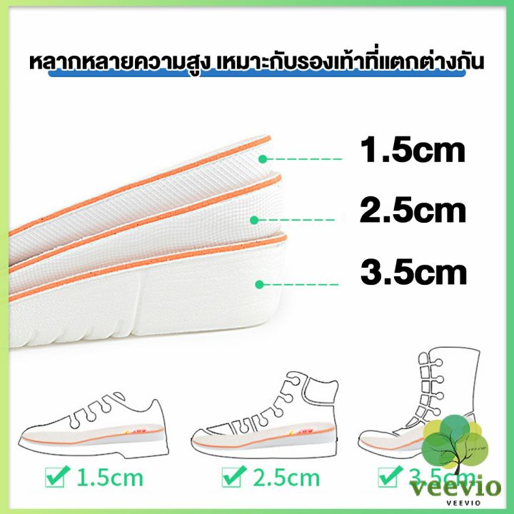 แผ่นเสริมส้นรองเท้า-เพิ่มส่วนสูง-1-5cm-2-5cm-3-5cm-เพิ่มความสูงข้างในรองเท้า-ระบายอากาศดี-heightened-insoles