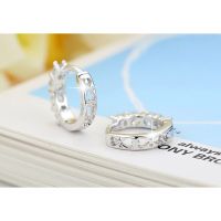 Fashion Silver Jewelry Korean-Style Super Flash Single Row Heart-Shaped Earrings Womens Ear Studs Stud Earrings qu-1826