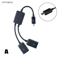 Jettingbuy สายเคเบิลฮับ Flash พอร์ตคู่ชนิด C ถึง2 OTG,ไมโคร USB แยกสัญญาณสำหรับตัวแปลงอะแดปเตอร์ Android แท็บเล็ตพีซี