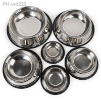 New pet dog stainless steel bowl Non-slip and fall-proof Durable Cat and dog Feeding bowl Puppy drinker Pet outdoor dinner plate