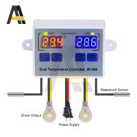 W1088 Dual LED Digital Temperature Sensor Meter Controller Electric Heating Thermostat 12V 24V 220V For Aquarium Incubator