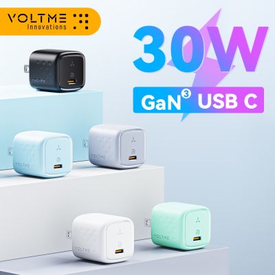 VOLTME 30W GaN III USB สายชาร์จขนาดเล็ก,PD3.0เร็ว Tpye C ตัวชาร์จไฟสำหรับ Iphone 13 Cargador โทรศัพท์ S22