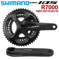 Shimano จาน R7000 105จักรยานเสือหมอบความเร็ว2X11ข้อเหวี่ยง165มม. 170มม. 172.5มม. 175มม. ข้อเหวี่ยง52-36T 53-39T 50-34T ไม่มีตัวยึดด้านล่างอัปเดตจากชุดข้อเหวี่ยง5800