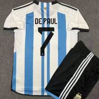☸◙  New World Cup champion Argentina messi three star embroidery version of the national team 10 adult football suits