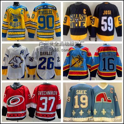 ✆◇♝ Blues Team Ice Hockey Jersey No. 90 Predators Team No. 59 Embroidered Jersey Hurricanes Team No. 37 Hockey Sportswear Wholesale
