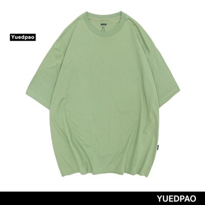 MiinShop เสื้อผู้ชาย เสื้อผ้าผู้ชายเท่ๆ Yuedpao เสื้อยืด OVERSIZE รับประกันไม่ย้วย 2 ปี เสื้อยืดสีพื้น OVERSIZE_สี OLIVE GREEN เสื้อผู้ชายสไตร์เกาหลี