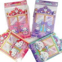 ALANDOY คุโรมิ Kuromi Quiet Book Cinnamoroll เมโลดี้ เกมสติกเกอร์เมโลดี้ ตู้เสื้อผ้าเปลี่ยน3D ของเล่นทำเอง สมุดทำมือ Melody DIY ของขวัญสำหรับเด็ก