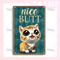 Décor tin sign spot stocks Promotion ❣ Nice Butt Poster Funny Bathroom Metal Retro Animal Wall Plate Home，size：20X 30cm