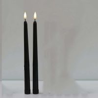 {6shop Department Store} 2ชิ้นแบตเตอรี่ดำเนินการ Flameless LED Taper CandlesticksBattery ขับเคลื่อนอิเล็กทรอนิกส์พลาสติกปลอม Happy Birthday Candles