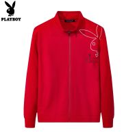 Playboy เสื้อกันหนาวมีซิปสําหรับผู้ชาย