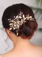 【CW】 Bridal Hair pins for women Gold Headdress comb Bride to be Accessories Wedding