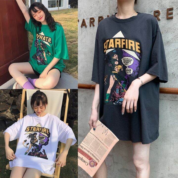 shein-0012-เสื้อยืด-oversize-เสื้อยืดเกาหลีผู้หญิง-เสื้อเกรีนลาย-เสื้อแฟชั่นสาวอวบ-โอเวอร์ไซส์-เสื้อทรงใหญ่