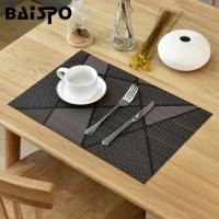 [HOT ZEXKLIOALQAQ 529] Baispo พีวีซี4ชิ้น/เซ็ตทนความร้อนเสื่อรับประทานอาหาร Placemat เสื่ออบแห้งสำหรับจานรถไฟเหาะพรมสำหรับชามพรมปูพื้นสำหรับโต๊ะในครัว