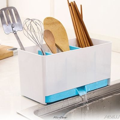 Holder Rack Sponge Basket Wash Dry Shelf Cutlery Drainer Sink Tidy Utensils DropShip