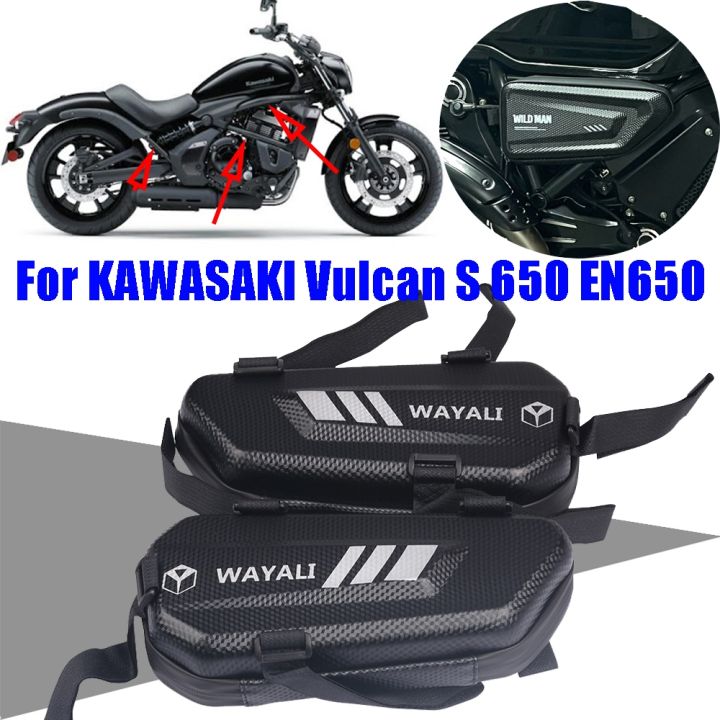 hf-สำหรับ-kawasaki-vulcan-s-650-s650-en650-en-650-vn650กระเป๋าเครื่องมือรถจักรยานยนต์กระเป๋าสามเหลี่ยมกันน้ำกรอบด้านข้าง