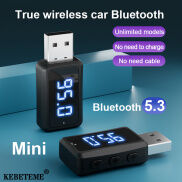 Kebememe Mini FM không dây Bluetooth 5.3 máy thu phát Màn hình LED Phụ
