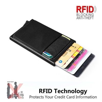 （Layor wallet）กระเป๋าสตางค์อลูมิเนียมแบบนักธุรกิจผู้ชาย,กระเป๋าที่ใส่บัตรประชาชนเงินสดป้องกัน RFID เคสกระเป๋าใส่เหรียญบัตรบางกระเป๋าสตางค์โลหะกระเป๋าสตางค์ Rfid กระเป๋าเงินใส่บัตร