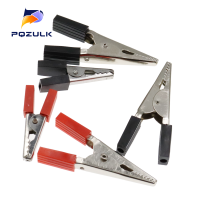 【YY】10PCS Insulated Crocodile Clips 35MM 50MM Plastic Handle Cable Lead Testing Metal Alligator Clips