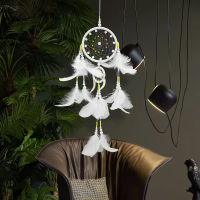 【cw】 New Creative Two Rings Ivory Dreamcatcher Hanging Ornament Simple Modern Room Decoration Dreamcatcher Hanging Ornament