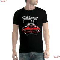 Sort.V CAR เสื้อยืด Dodge Charger 71 Herren X เสื้อยืดพิมพ์ลาย เสื้อยืดโลโก้รถ  YEJA