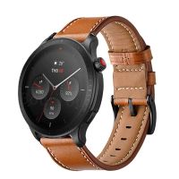 Tali jam tangan kulit asli untuk Amazfit GTR 4/3/2/2E gelang jam tangan pintar untuk Amazfit GTS 4 Mini/GTS 2 Mini/GTS 3 Stratos 3