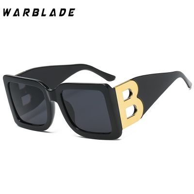 WarBLade 2022แฟชั่นขนาดใหญ่ตัวอักษร B แว่นตากันแดดเทรนด์หรูหราวินเทจผู้ชายของผู้หญิงแว่นตากันแดดสี่เหลี่ยม Gafas De Sol