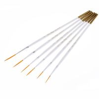 6Pcs/Set Fine Hand-Painted Thin Hook Line Pen Nylon Hair Wooden Handle Watercolors Oil Painting Brush Pen Set Art Supplies e20