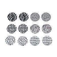 6PCS Round Stripes Spots Irregular Lines Hand Made Earrings Connectors DIY Pendant Jewelry Findings Components Charms