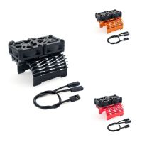 RC Fan RC Heatsink with Dual Cooling Fan RC Car Accessories Kits for Hobbywing Leopard 4268 4274 4092 1/8 1/10 RC Car (Black)