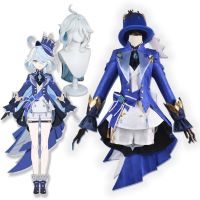 Game Genshin Impact Focalors Cosplay Costume Halloween For Woman Dress Clothes