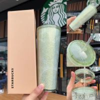 Starbuck ถ้วยแก้วพลาสติกพร้อมหลอด710Ml ใหม่แก้วกาแฟถ้วยทุเรียนความจุมาก