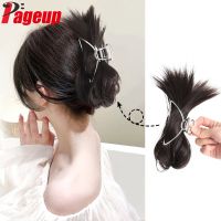 Pageup Synthetic Wig Headwear Black/Brown Bud Hair Fringed Clip Hairpin Bun Accessories