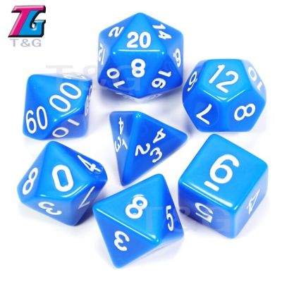 S 7Pc/ล็อตชุดลูกเต๋า D4 D6 D10 D12 D20เกม Dnd 25สีที่แตกต่างกัน