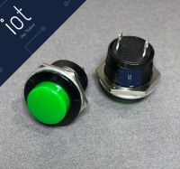 สวิตช์กดติด/ปล่อยดับ 16MM สีเขียว Switch R13-507 3A 250V AC Push Button Green