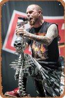 Five Finger Death Punch ไอแวนอารมณ์บนเวทีกับแท่นบูชากะโหลก,อิตาลี,โปสเตอร์2013 (2/2) สติกเกอร์ตกแต่งผนังป้ายดีบุกโลหะ12X8นิ้วเครื่องหมายตกแต่งศิลปะบนผนังโปสเตอร์โลหะตลกสำหรับสวน,การตกแต่งบ้าน,ร้านค้า,ห้องน้ำ,ห้องนอน,คาเฟ่