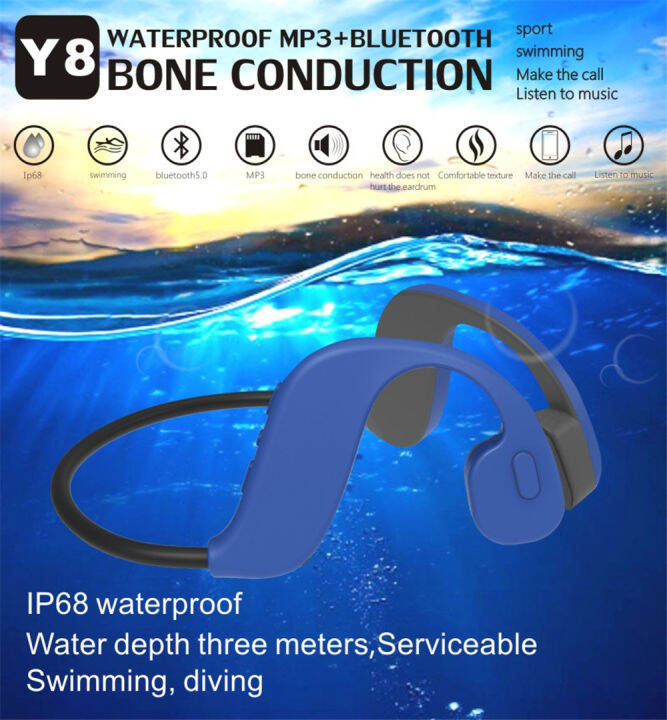 2 in 1 Bluetooth Bone Conduction Earphones Swimming IP68 Waterproof